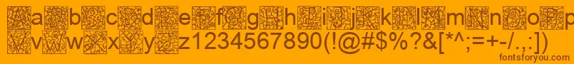 IronglassDropcaps Font – Brown Fonts on Orange Background