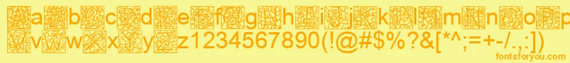 IronglassDropcaps Font – Orange Fonts on Yellow Background