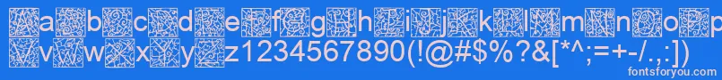 IronglassDropcaps Font – Pink Fonts on Blue Background