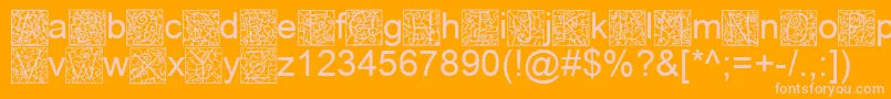IronglassDropcaps Font – Pink Fonts on Orange Background