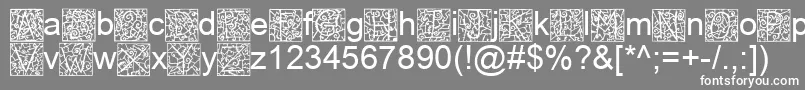 フォントIronglassDropcaps – 灰色の背景に白い文字