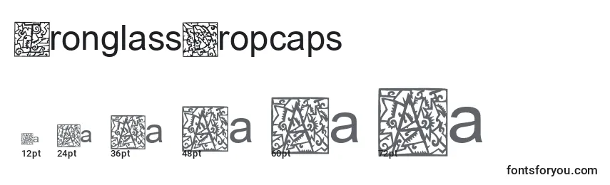 IronglassDropcaps-fontin koot