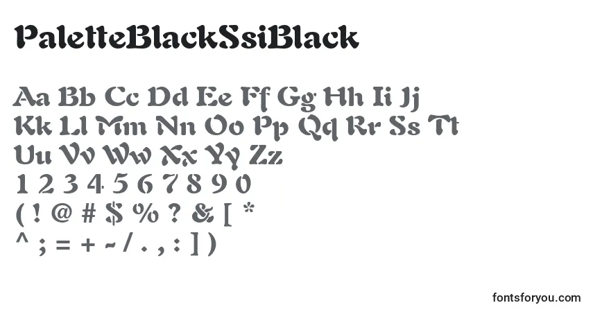 PaletteBlackSsiBlack-fontti – aakkoset, numerot, erikoismerkit