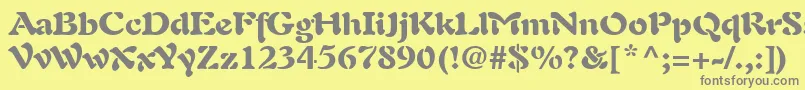 フォントPaletteBlackSsiBlack – 黄色の背景に灰色の文字