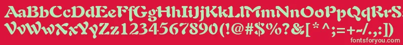 フォントPaletteBlackSsiBlack – 赤い背景に緑の文字