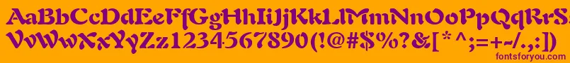 PaletteBlackSsiBlack-Schriftart – Violette Schriften auf orangefarbenem Hintergrund