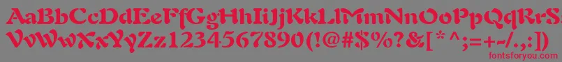 PaletteBlackSsiBlack-Schriftart – Rote Schriften auf grauem Hintergrund
