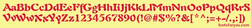 Czcionka PaletteBlackSsiBlack – czerwone czcionki na żółtym tle