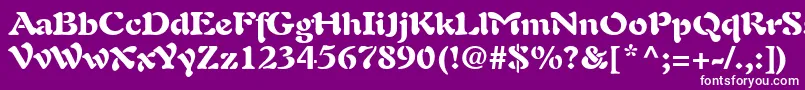PaletteBlackSsiBlack-fontti – valkoiset fontit violetilla taustalla