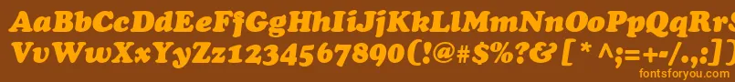 Agcci Font – Orange Fonts on Brown Background