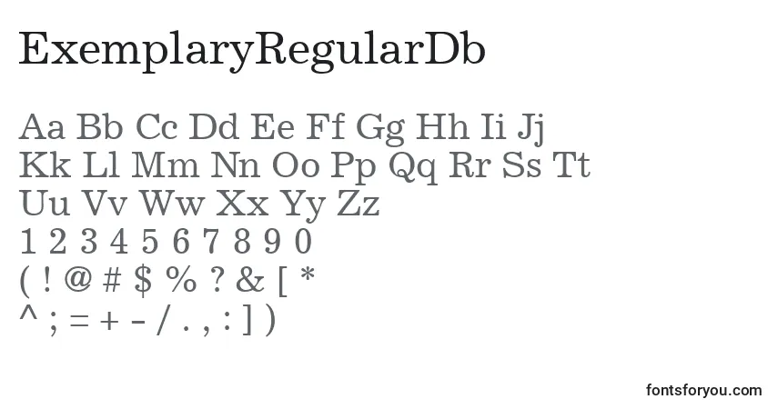ExemplaryRegularDbフォント–アルファベット、数字、特殊文字