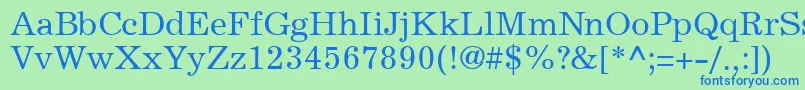 ExemplaryRegularDb Font – Blue Fonts on Green Background
