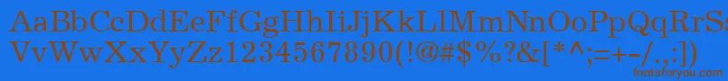 Fonte ExemplaryRegularDb – fontes marrons em um fundo azul