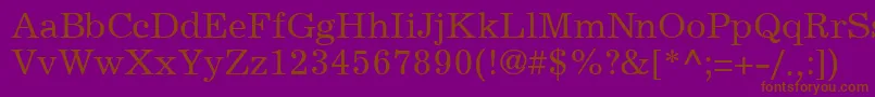 Saiba mais sobre a fonte ExemplaryRegularDb Fonte ExemplaryRegularDb – fontes marrons em um fundo roxo