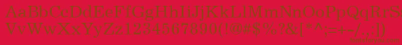 En savoir plus sur la police ExemplaryRegularDb Police ExemplaryRegularDb – polices brunes sur fond rouge