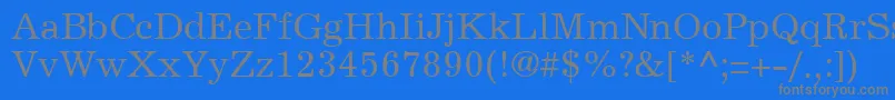 Lisätietoja ExemplaryRegularDb-fontista ExemplaryRegularDb-fontti – harmaat kirjasimet sinisellä taustalla