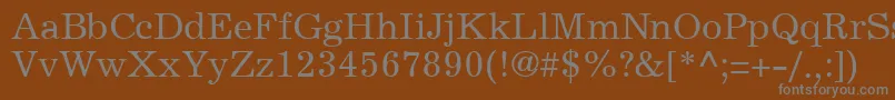 Шрифт ExemplaryRegularDb – серые шрифты на коричневом фоне