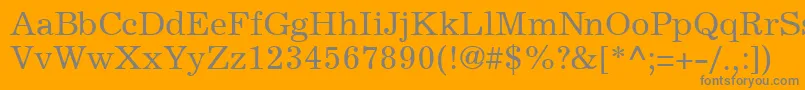 Więcej informacji o czcionce ExemplaryRegularDb Czcionka ExemplaryRegularDb – szare czcionki na pomarańczowym tle