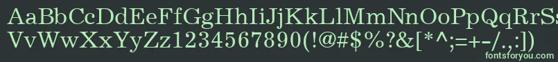 Fonte ExemplaryRegularDb – fontes verdes em um fundo preto