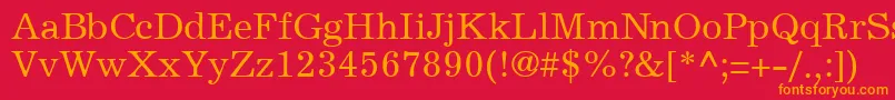 ExemplaryRegularDb Font – Orange Fonts on Red Background