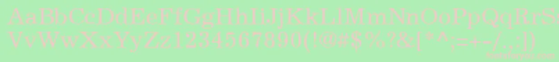 ExemplaryRegularDb-Schriftart – Rosa Schriften auf grünem Hintergrund
