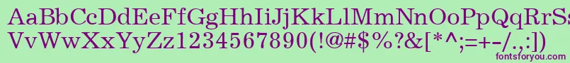 ExemplaryRegularDb Font – Purple Fonts on Green Background