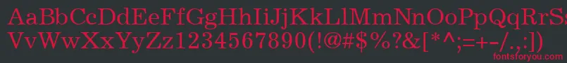 ExemplaryRegularDb Font – Red Fonts on Black Background