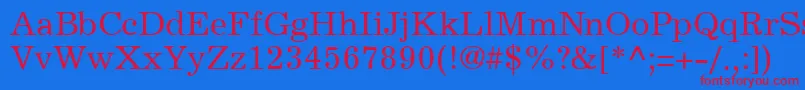 ExemplaryRegularDb Font – Red Fonts on Blue Background