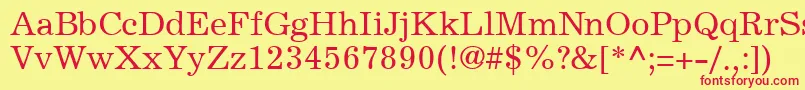ExemplaryRegularDb Font – Red Fonts on Yellow Background