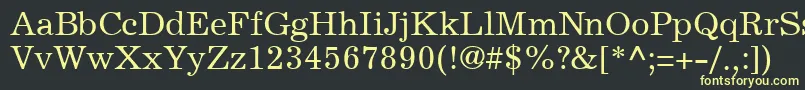 フォントExemplaryRegularDb – 黒い背景に黄色の文字