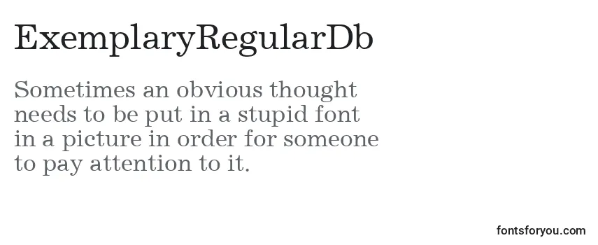 Review of the ExemplaryRegularDb Font