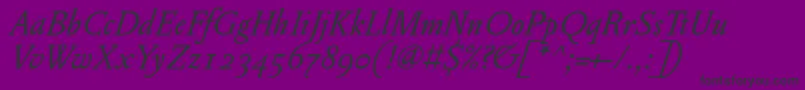 PentagrammeosfItalic Font – Black Fonts on Purple Background