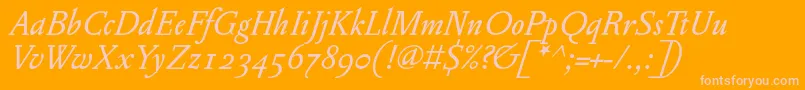 PentagrammeosfItalic Font – Pink Fonts on Orange Background