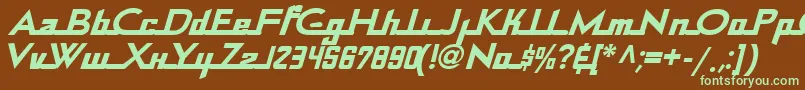Шрифт ContinentalRailway – зелёные шрифты на коричневом фоне