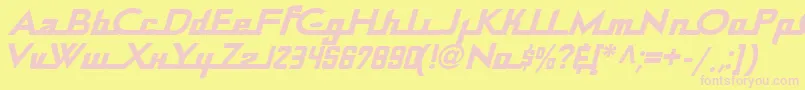 ContinentalRailway-fontti – vaaleanpunaiset fontit keltaisella taustalla