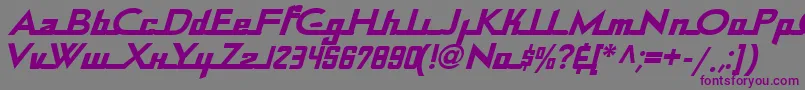 フォントContinentalRailway – 紫色のフォント、灰色の背景