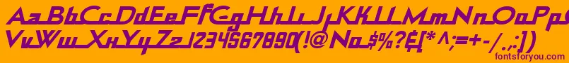 フォントContinentalRailway – オレンジの背景に紫のフォント