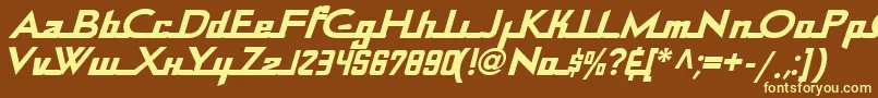 ContinentalRailway-fontti – keltaiset fontit ruskealla taustalla