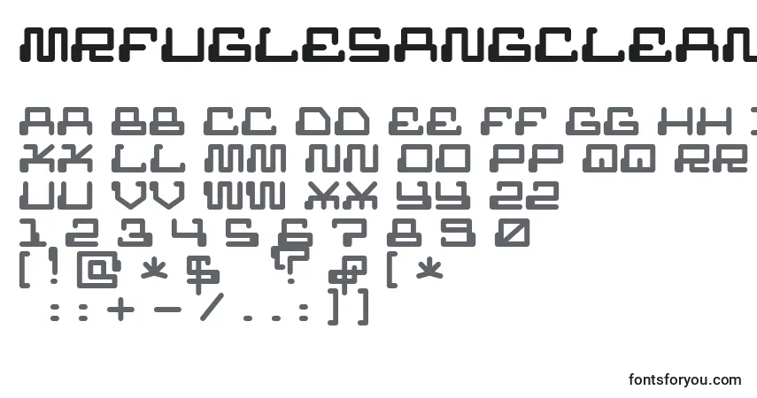 A fonte MrfuglesangClean – alfabeto, números, caracteres especiais