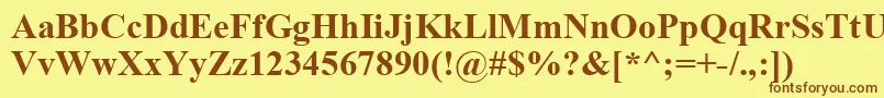 Timesbd0-fontti – ruskeat fontit keltaisella taustalla