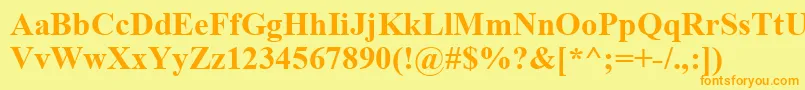 Timesbd0 Font – Orange Fonts on Yellow Background