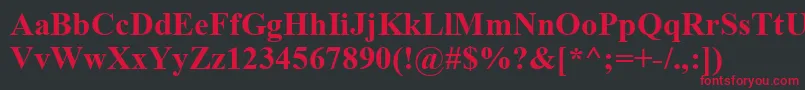 Timesbd0 Font – Red Fonts on Black Background