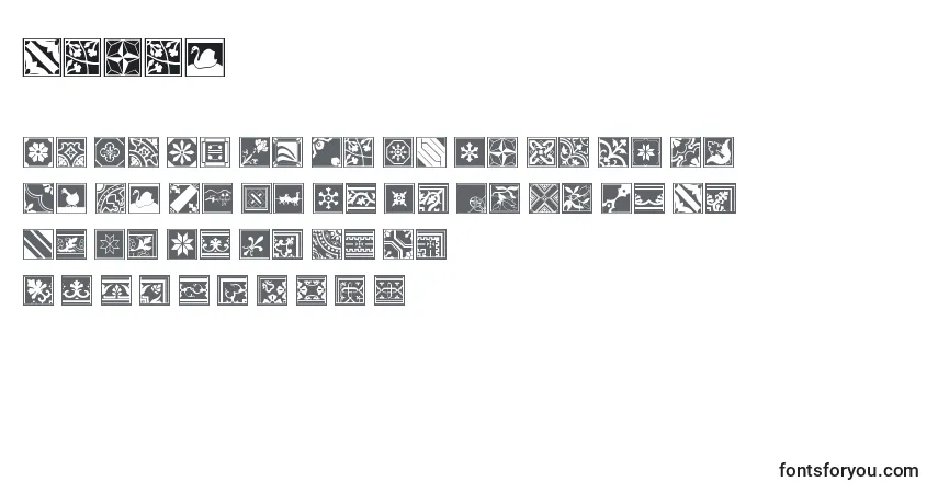 Schriftart Tegel – Alphabet, Zahlen, spezielle Symbole