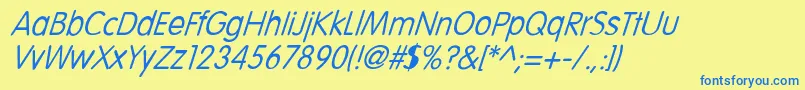 VolteItalic Font – Blue Fonts on Yellow Background