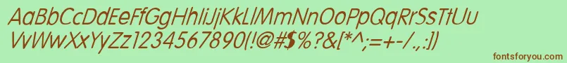 VolteItalic Font – Brown Fonts on Green Background