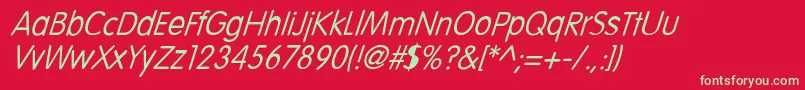 Saiba mais sobre a fonte VolteItalic Fonte VolteItalic – fontes verdes em um fundo vermelho