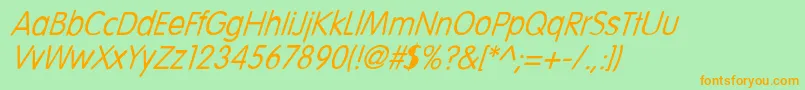 VolteItalic Font – Orange Fonts on Green Background