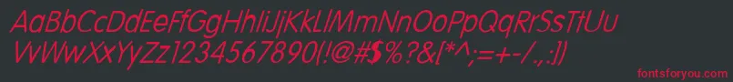 VolteItalic Font – Red Fonts on Black Background