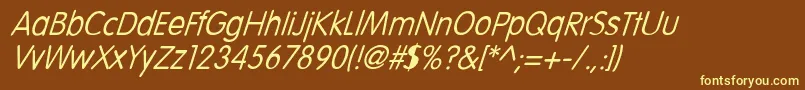 Fonte VolteItalic – fontes amarelas em um fundo marrom
