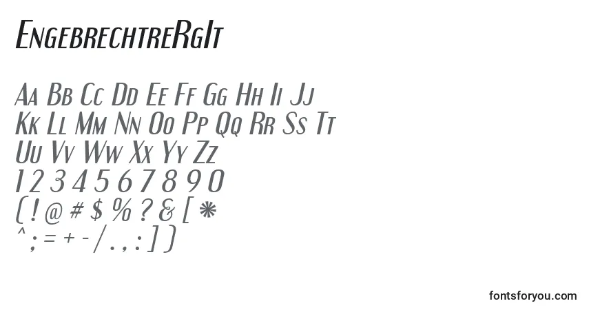 Шрифт EngebrechtreRgIt – алфавит, цифры, специальные символы